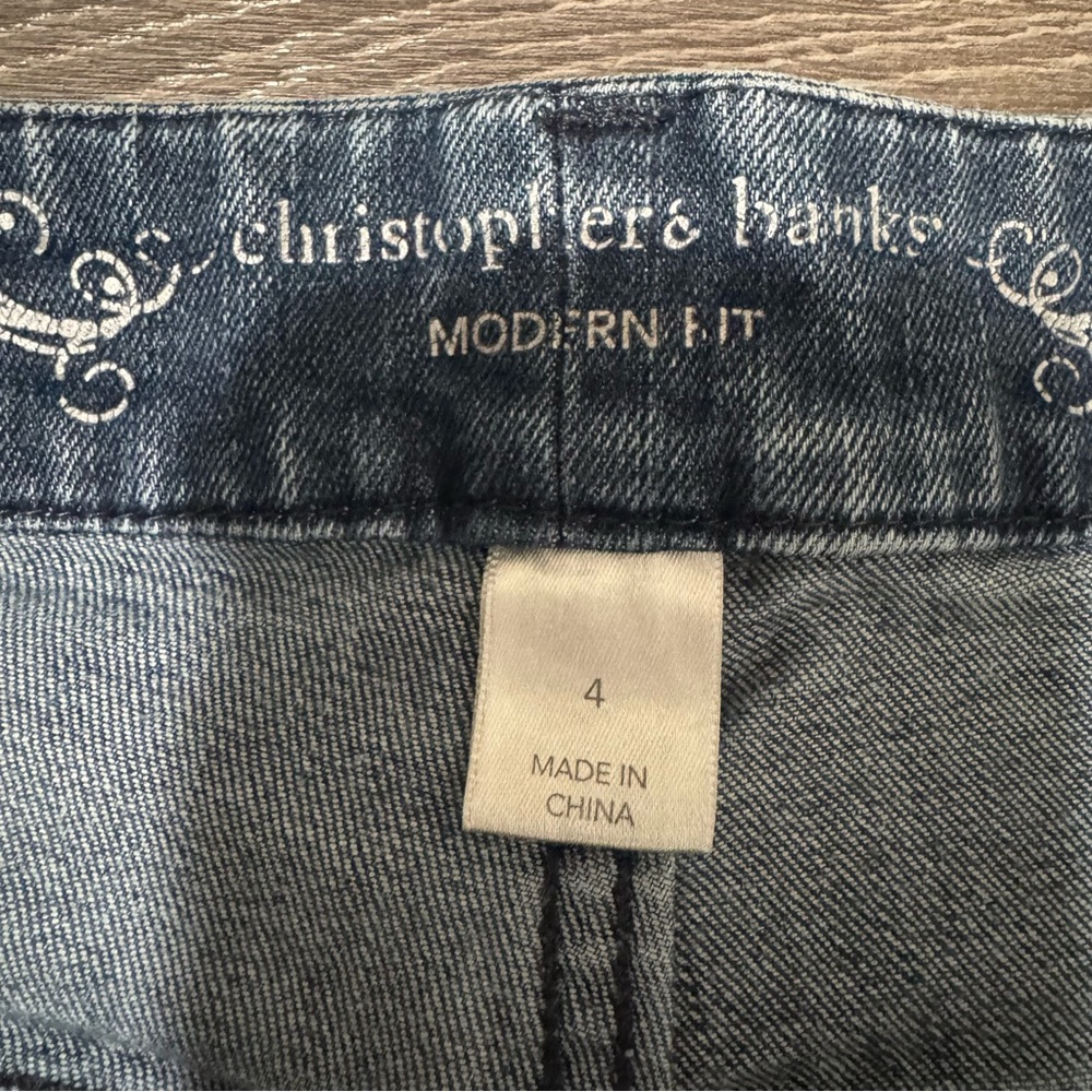 Christopher & Banks Modern Fit Jeans Women's Size 4 Blue‎ 5-Pocket Boot Cut - Picture 3 of 10